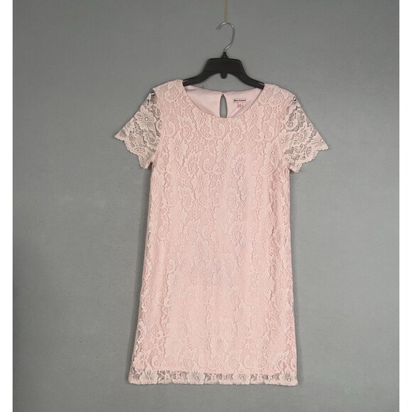 Juicy Couture Dress Womens Medium Soft Baby Pink Floral Lace Girly Coquette Y2K - Picture 1 of 15